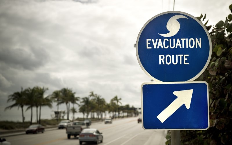 Evacuation Route Road Sign